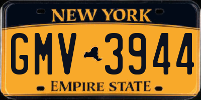 NY license plate GMV3944