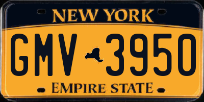 NY license plate GMV3950