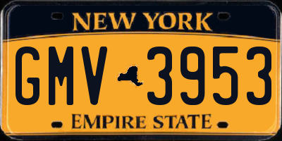 NY license plate GMV3953