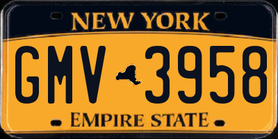 NY license plate GMV3958
