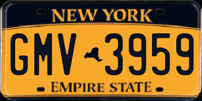 NY license plate GMV3959