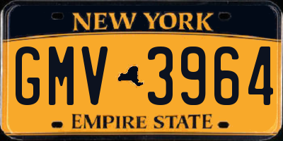 NY license plate GMV3964