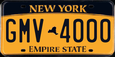 NY license plate GMV4000