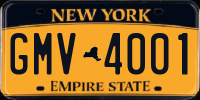 NY license plate GMV4001