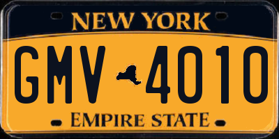 NY license plate GMV4010