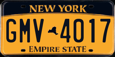 NY license plate GMV4017