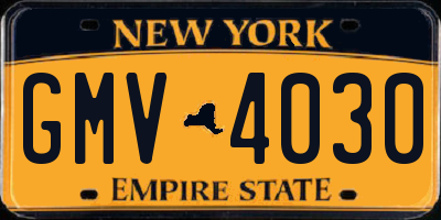 NY license plate GMV4030