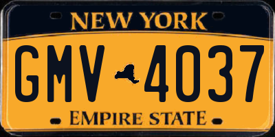 NY license plate GMV4037