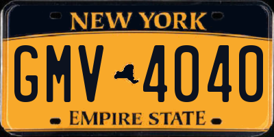 NY license plate GMV4040