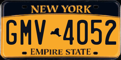NY license plate GMV4052