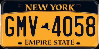 NY license plate GMV4058