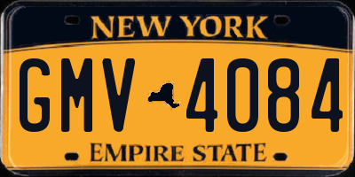 NY license plate GMV4084
