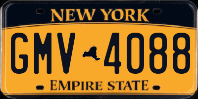 NY license plate GMV4088