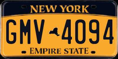 NY license plate GMV4094