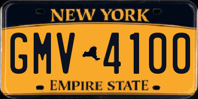 NY license plate GMV4100