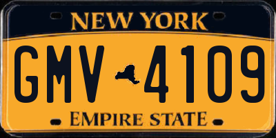 NY license plate GMV4109