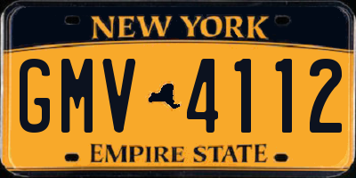 NY license plate GMV4112