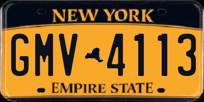 NY license plate GMV4113
