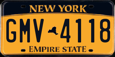 NY license plate GMV4118