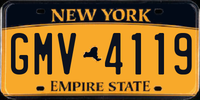NY license plate GMV4119