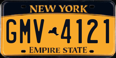NY license plate GMV4121