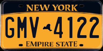NY license plate GMV4122