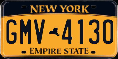 NY license plate GMV4130