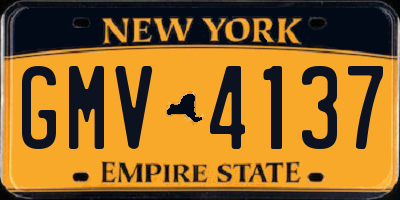 NY license plate GMV4137