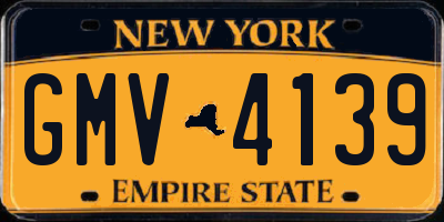 NY license plate GMV4139