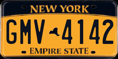 NY license plate GMV4142