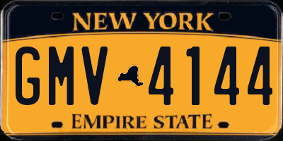 NY license plate GMV4144