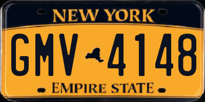 NY license plate GMV4148