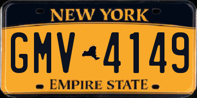 NY license plate GMV4149