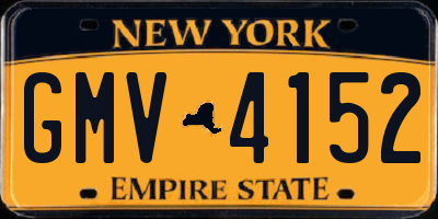 NY license plate GMV4152