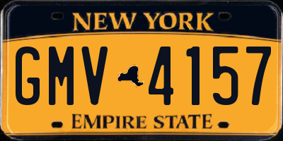 NY license plate GMV4157