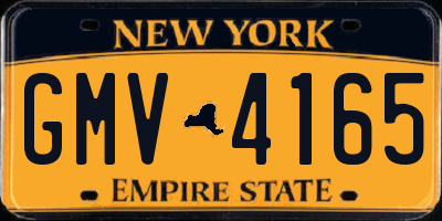 NY license plate GMV4165