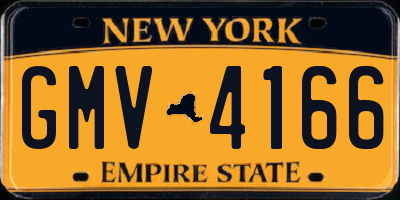 NY license plate GMV4166