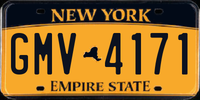 NY license plate GMV4171