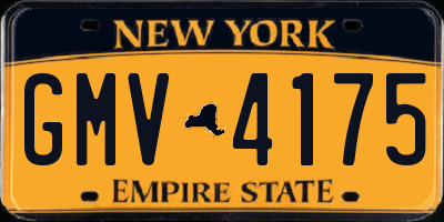 NY license plate GMV4175