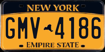 NY license plate GMV4186