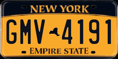 NY license plate GMV4191