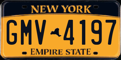 NY license plate GMV4197