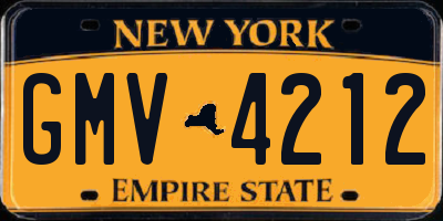 NY license plate GMV4212