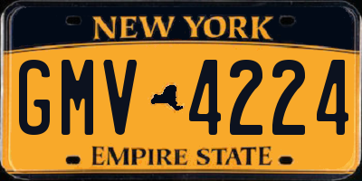 NY license plate GMV4224