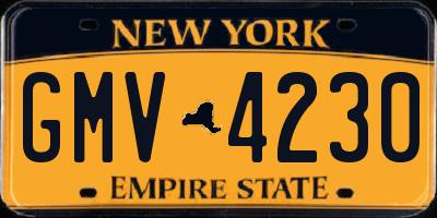 NY license plate GMV4230