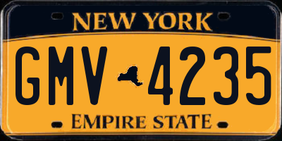 NY license plate GMV4235