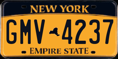 NY license plate GMV4237
