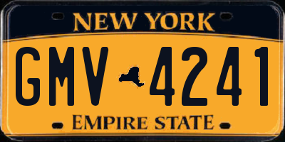 NY license plate GMV4241