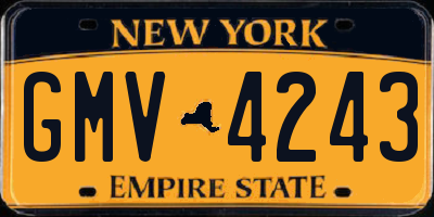 NY license plate GMV4243
