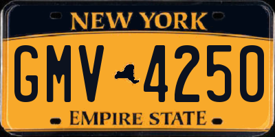 NY license plate GMV4250